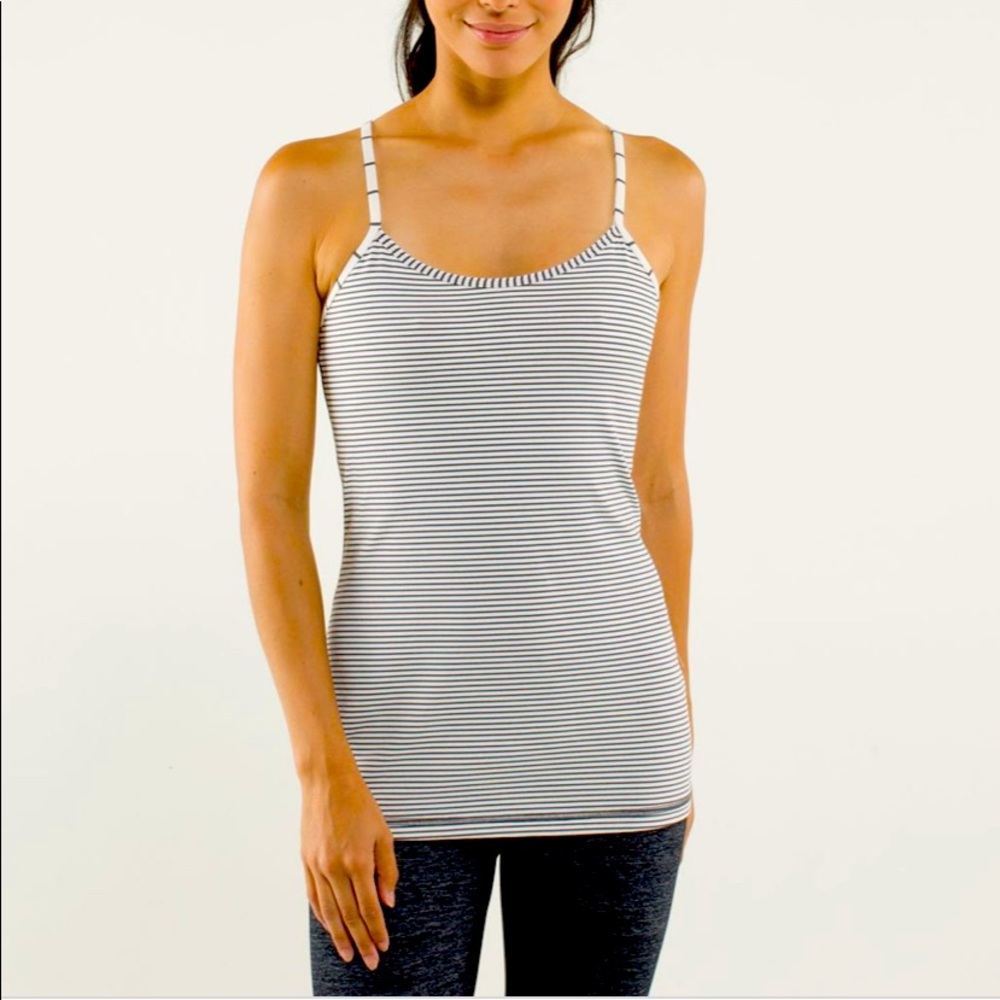 Lululemon Power Y Tank in Grey and White Size 6